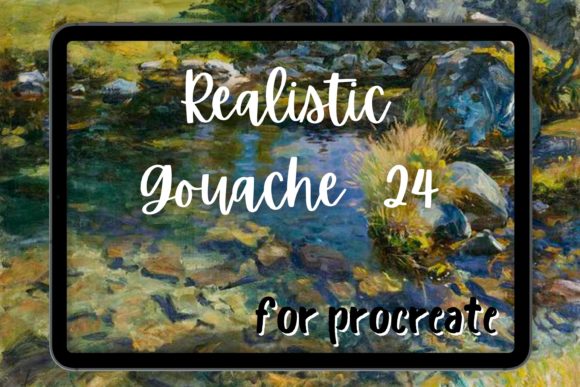 Download Procreate Gouache Brush 23 Semi Dry Stre - Brush Collection