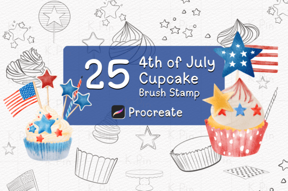 Download 25 Brush Stamp Procreate, Cupcake - Brush Collection