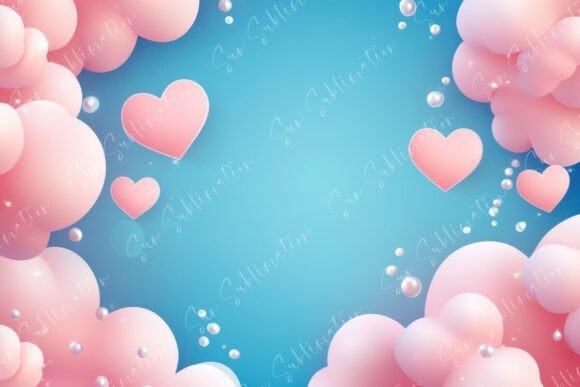 Download Charming Pink Hearts and Soft Clouds - Soft clouds Collection