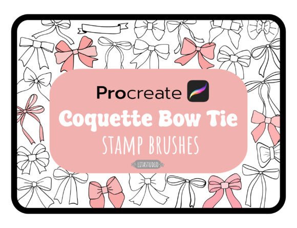 Download Bow Stamp Procreate,Ribbon Stamp Brushes - Brush Collection