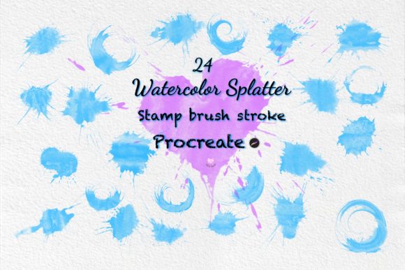 Download Stamp Brush Procreate Watercolor Stroke - Brush Collection