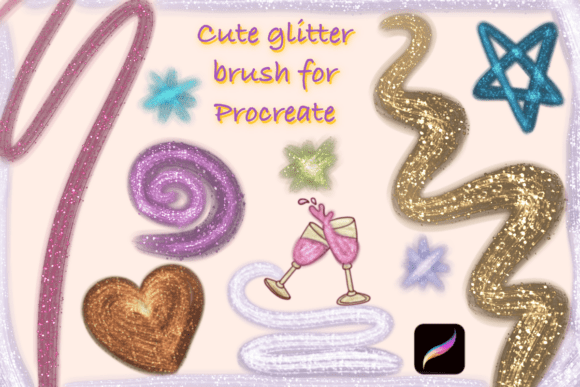 Download Sparkly Glitter Brush for Procreate - Brush Collection