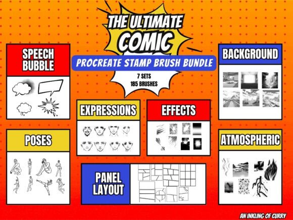 Download Ultimate Procreate Comic Brush Bundle - Brush Collection