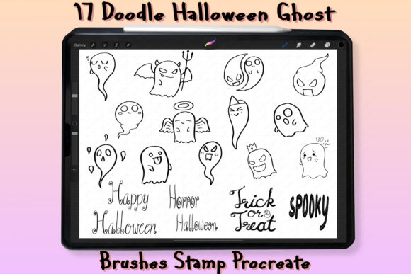 Download 17 Ghost Brush Stamp Procreate - Brush Collection