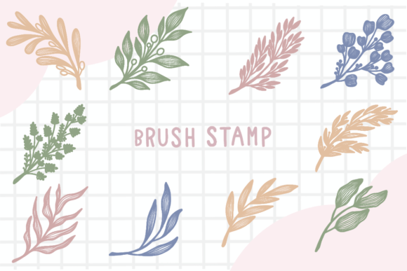 Download Line Art Leaf Brush Stamp Procreate - Brush Collection
