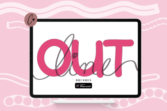 Download Outline Procreate Line Brushes - Brush Collection