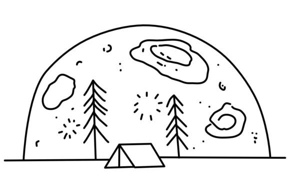 Download NightTentLandscape Procreate Brush Stamp - Brush Collection