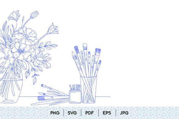 Download Floral Art Brushes Line Art - Brush Collection