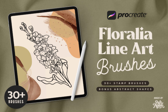 Download Procreate Floralia Line Art Brushes - Brush Collection