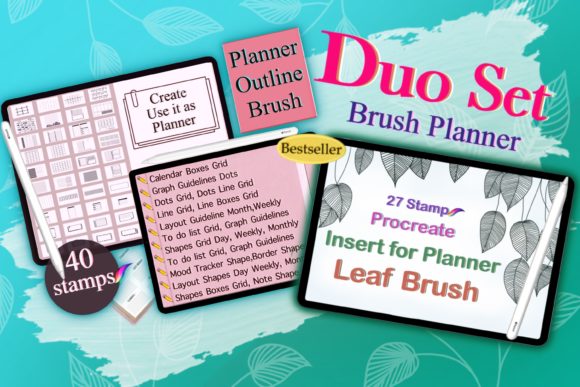 Download Procreate Planner DesignLeaf Brush Stamp - Brush Collection