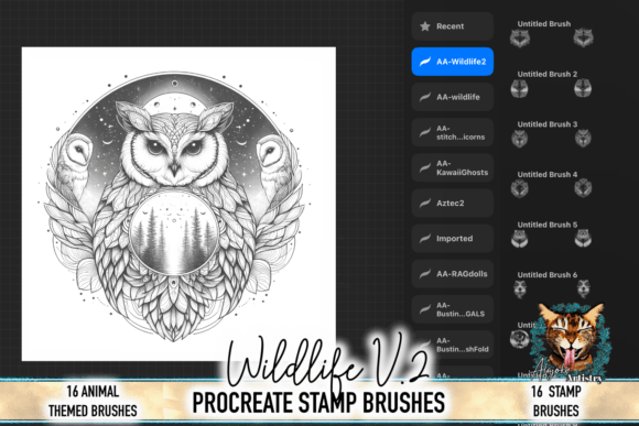 Download Wildlife Procreate Brush Set V.2 - Brush Collection