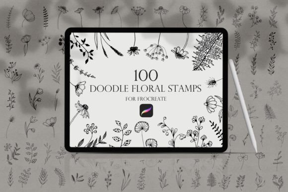 Download Procreate Floral Doodle Stamps Brush - Brush Collection