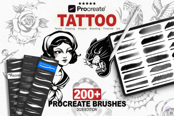 Download 200+ Procreate Tattoo Brushes - Brush Collection