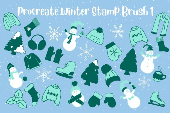Download Procreate Winter Stamp Brush Set 1 - Brush Collection