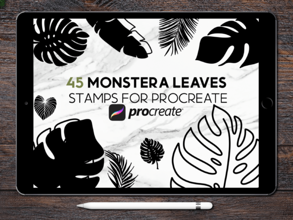 Download Monstera Leaf Procreate Stamp Brush Set - Brush Collection