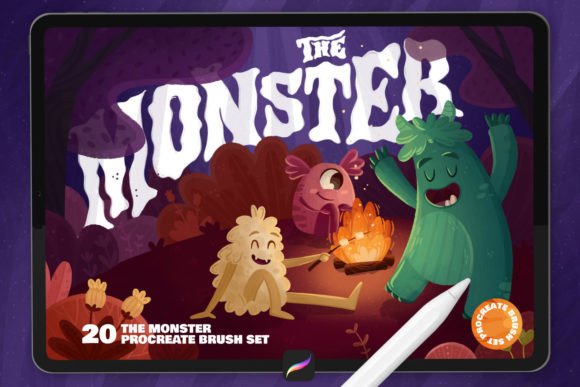 Download The MONSTER: PROCREATE BRUSHES - Brush Collection