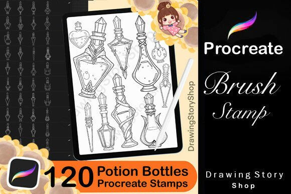 Download 120 Potion Bottles Procreate Brushes - Brush Collection