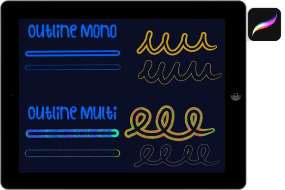 Download Procreate Brush Outline Mono and Multi - Brush Collection