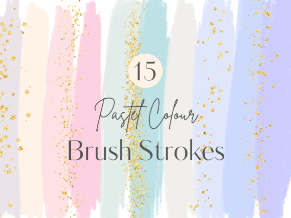 Download Pastel Brush Strokes Gold Confetti Flake - Brush Collection