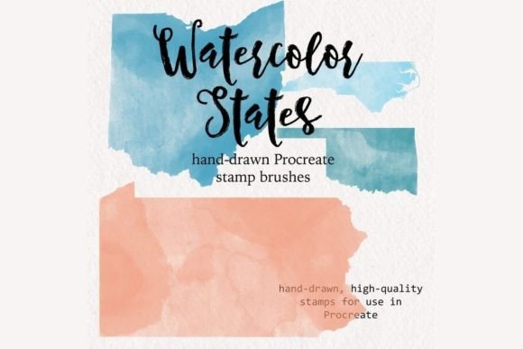 Download Procreate Watercolor United States Brush Stamps - Brush Collection
