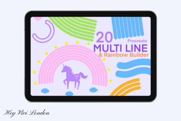 Download PROCREATE Multi Line Brushes &amp; Rainbow - Brush Collection
