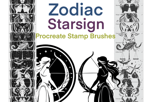 Download Zodiac Starsign Procreate Brush Stamps - Brush Collection