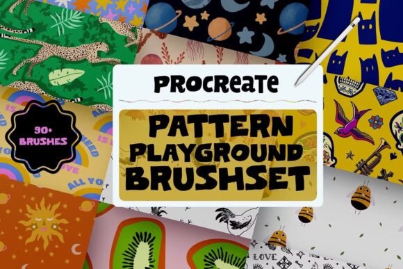 Download 128 Procreate Patterns Brushset - Brush Collection
