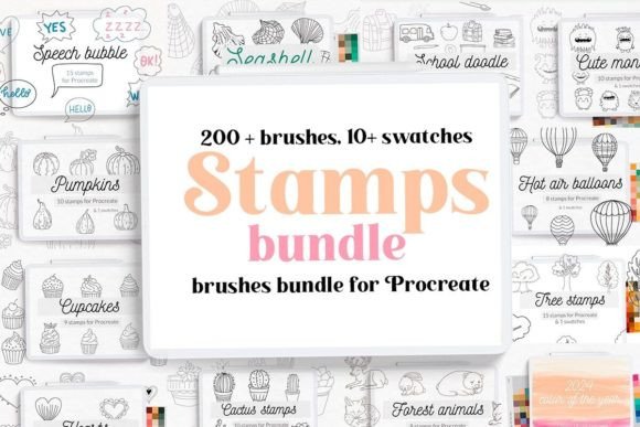 Download Procreate Stamps Brushes Bundle - Brush Collection