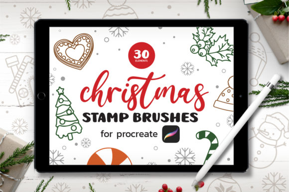 Download 30 Christmas Procreate Stamp Brushes - Brush Collection