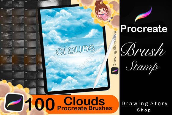 Download 100 Cloud Procreate Brushes,sky Texture - Brush Collection