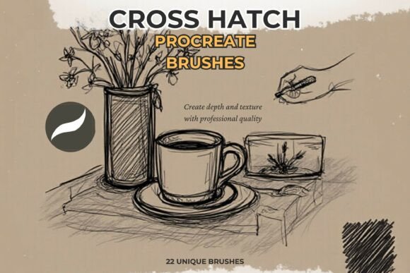 Download Cross Hatch Procreate Brushes X22 - Brush Collection