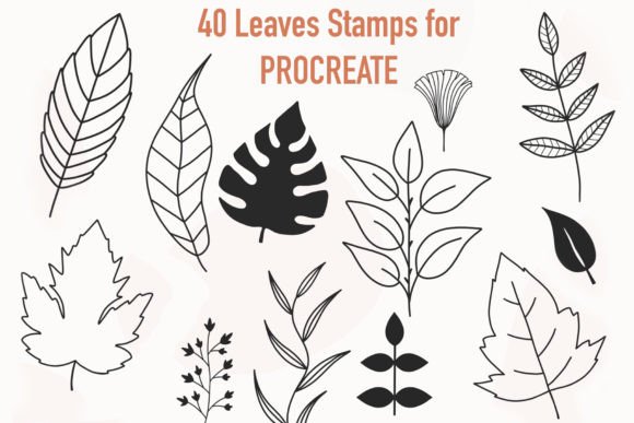 Download Leaves Stamp Brushes for Procreate - Brush Collection