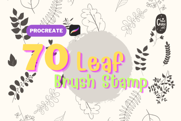 Download Leaf 70 Brush Stamp Procreate - Brush Collection