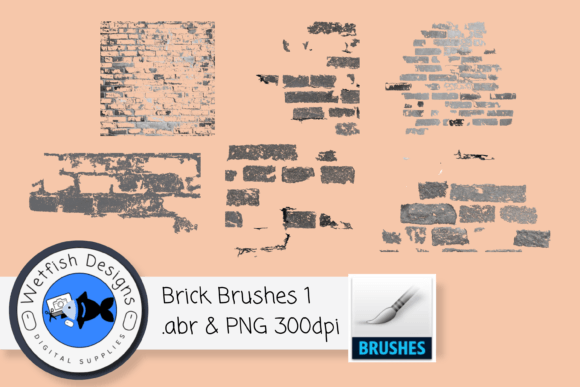 Download 6 High Resolution Brick Brushes - Brush Collection