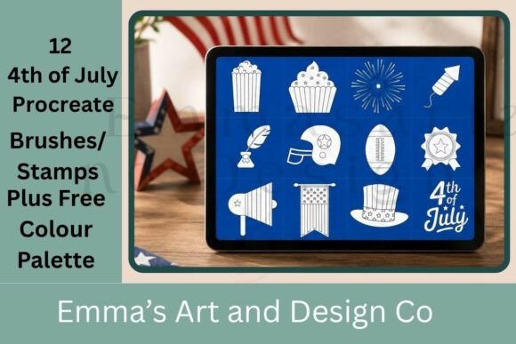 Download 4th of July Procreate Brushes Stamps Bun - Brush Collection