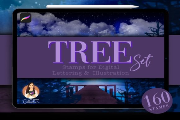 Download Tree Procreate Brush Set | 160 Stamps - Brush Collection