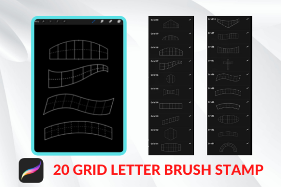 Download Procreate Lettering Grid BRUSH STAMP - Brush Collection