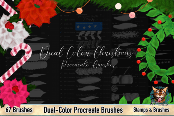 Download Dual Color Christmas Procreate Brushes - Brush Collection