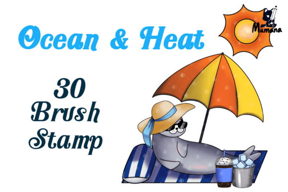 Download 30 Ocean &amp; Hot Weather Brush Stamps - Brush Collection