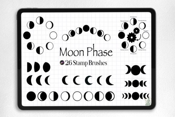 Download Moon Phases Procreate Stamp Brush - Brush Collection