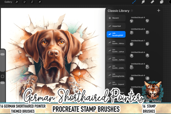Download German Shorthaired Pointer Brush Stamps - Brush Collection
