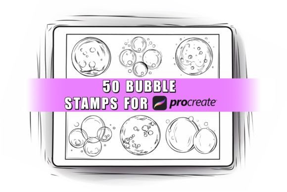 Download 50 Bubble Procreate Stamps Brushes - Brush Collection