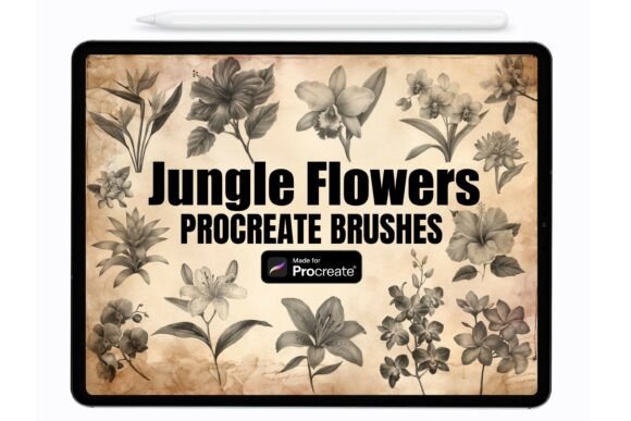Download Jungle Flowers Procreate Stamps Brushes - Brush Collection