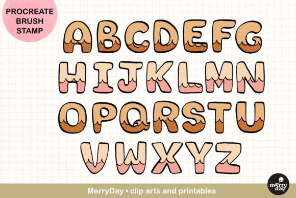 Download Procreate Brush Stamp of 26 Alphabet - Brush Collection