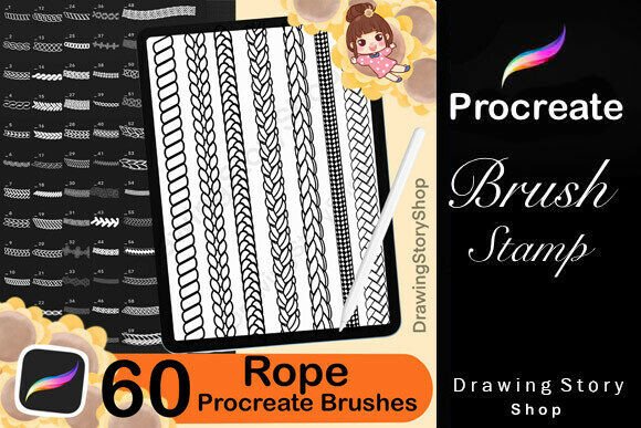 Download 60 PROCREATE ROPE BRUSHES - Premium Resources