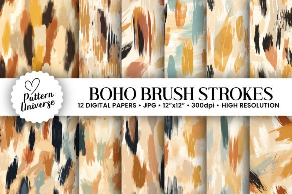 Download Boho Earthy Tones Brush Strokes Pattern - Brush Collection