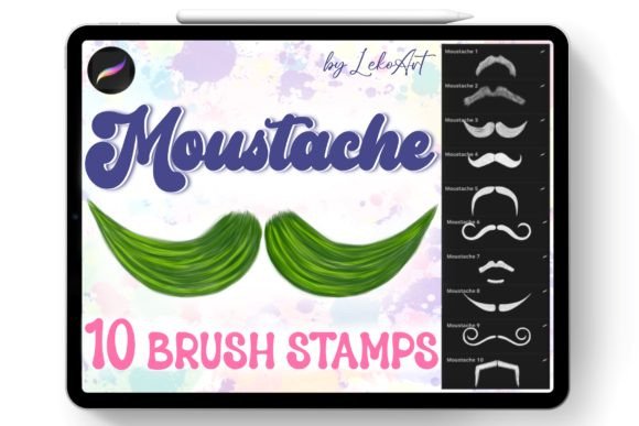 Download Moustache Brush Stamp Procreate - Brush Collection