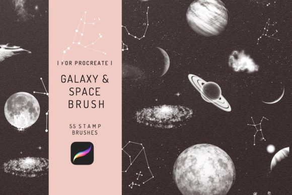Download 55 Procreate Galaxy and Space Brushes - Brush Collection