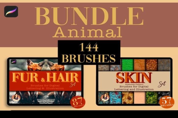 Download 144 Animal Procreate Brush Set Bundle - Brush Collection