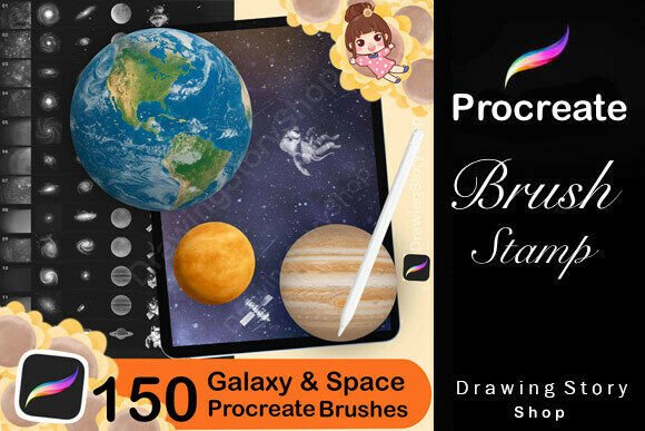 Download 150 Procreate Galaxy Brushes Stamps - Brush Collection